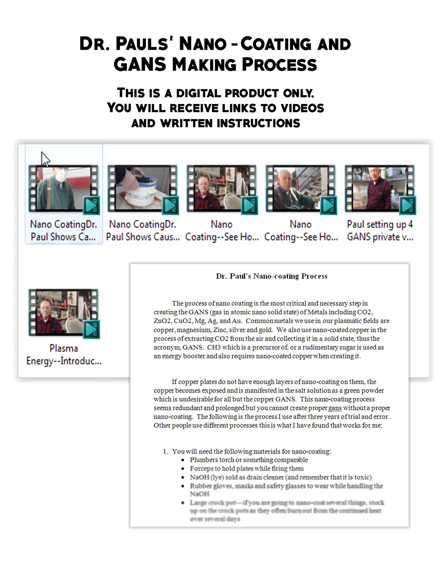 Nano-Coating and GANS Making Process by Dr. Paul-Digital Product - USA Med Bed