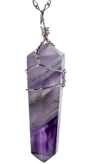 Amethyst Point Healing Crystal Pendant Necklace - USA Med Bed