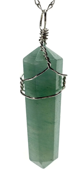 Aventurine Point Healing Stone Pendant Necklace - USA Med Bed