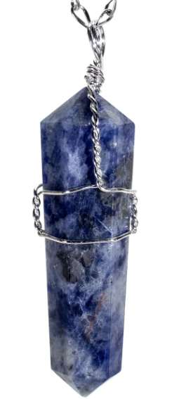 Sodalite Point Healing Stone Pendant Necklace - USA Med Bed