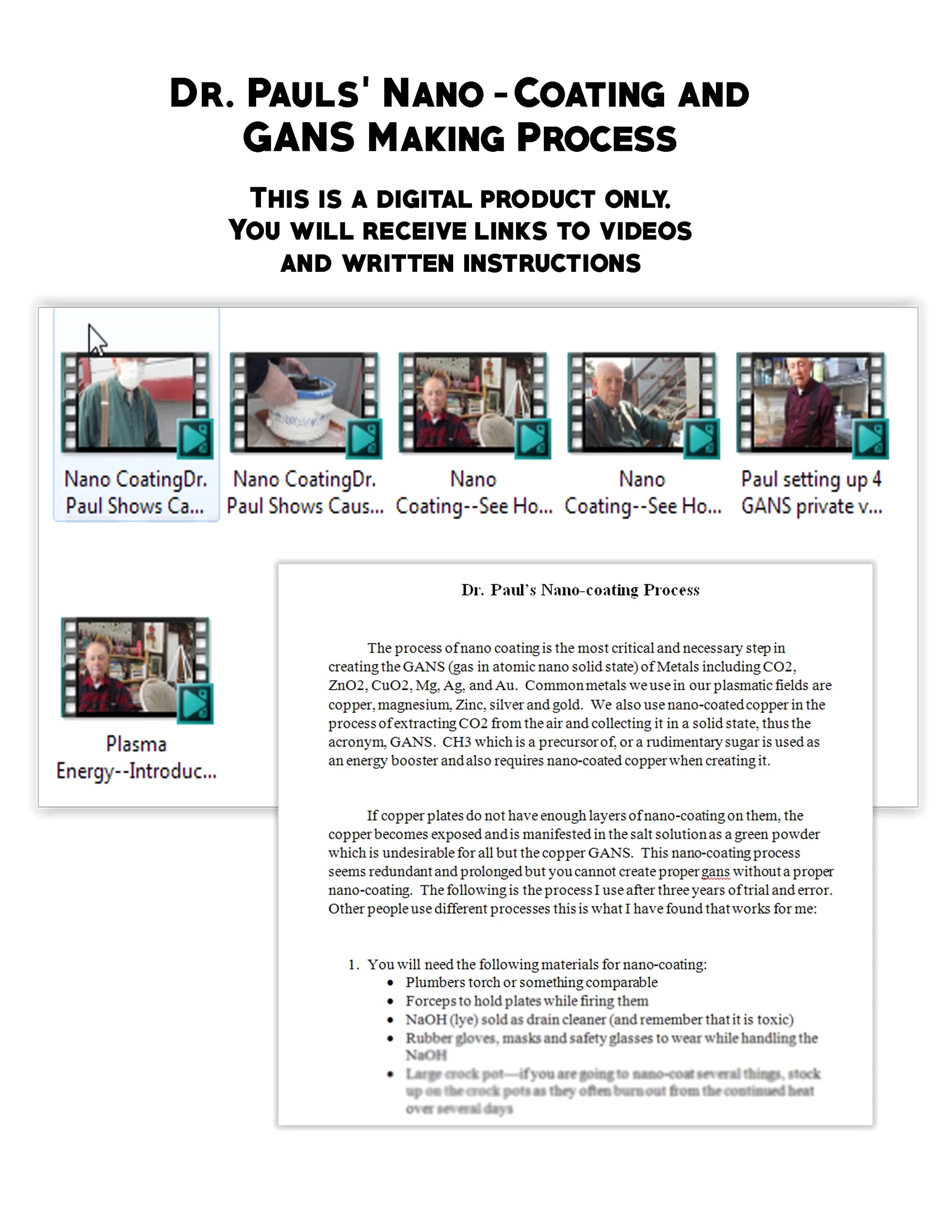 Nano-Coating and GANS Making Process by Dr. Paul-Digital Product - USA Med Bed
